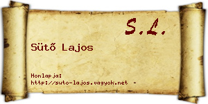 Sütő Lajos névjegykártya